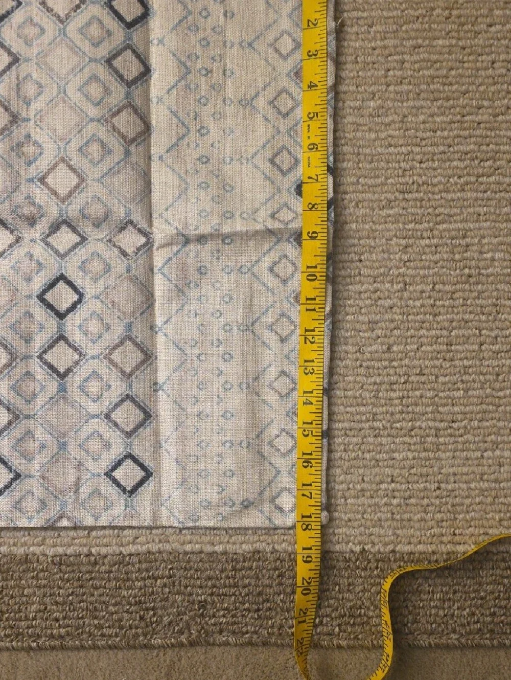 Geometric Pattern Placemat Set - Neutral Blue & Beige